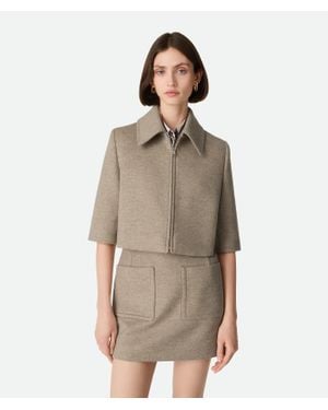 Bottega Veneta Wool And Cashmere Cropped Jacket - Brown