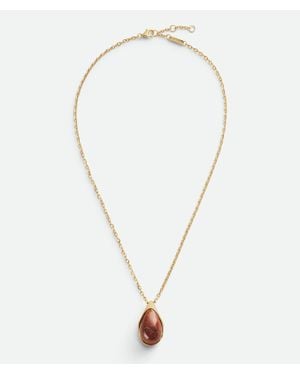 Bottega Veneta Drop Marble Pendant Necklace - White