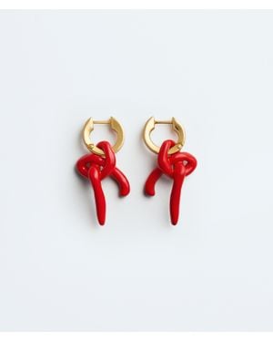 Bottega Veneta Knot Earrings - Red