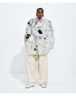 Bottega Veneta Mantel Aus Gesprenkeltem, Gelocktem Shearling - Weiß