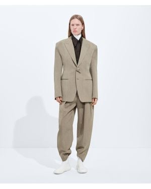 Bottega Veneta Wool And Linen Trousers - Natural