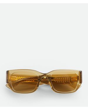 Bottega Veneta Intrecciato Square Sunglasses - Natural