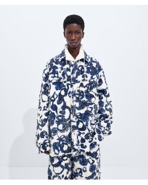 Bottega Veneta Cotton Fil Coupé Printed Overshirt - Blue
