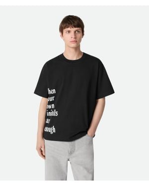 Bottega Veneta Cotton Printed Jersey T-Shirt - Black
