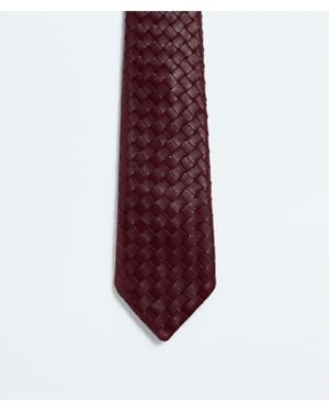 Bottega Veneta Small Intrecciato Leather Tie - Purple