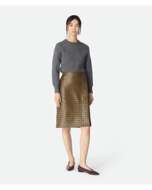 Bottega Veneta Intrecciato Leather Skirt - Multicolour