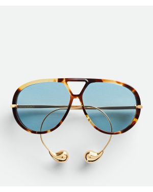 Bottega Veneta Drop Aviator Sunglasses - Blue