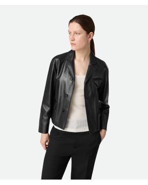 Bottega Veneta Leather Kimono Blouson - Black
