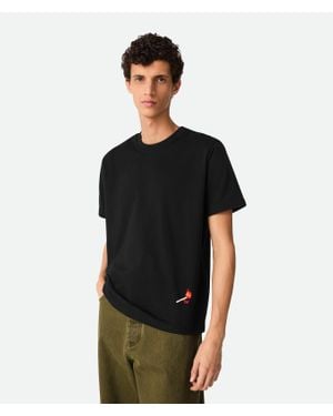 Bottega Veneta T-Shirt Aus Baumwolljersey - Schwarz