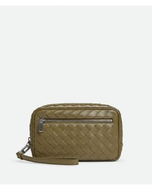 Bottega Veneta Intrecciato Small Pouch With Wristlet - Green