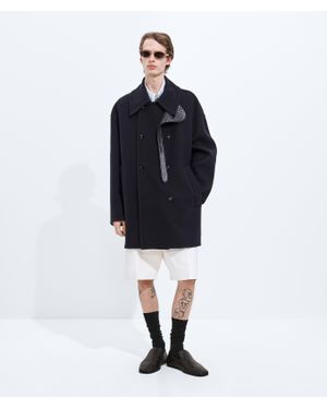 Bottega Veneta Double Cashmere Caban - Blue