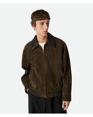 Bottega Veneta Suede Leather Blouson - Green