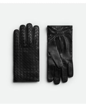 Bottega Veneta Handschuhe Aus Intrecciato Leder - Schwarz