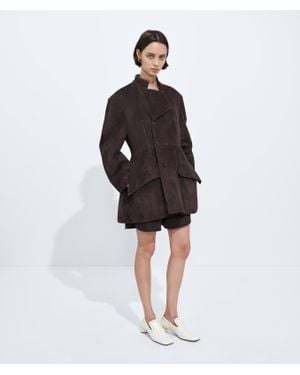 Bottega Veneta Suede Leather Jacket - Black