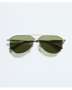 Bottega Veneta Classic Aviator Sunglasses - Green