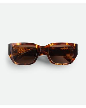 Bottega Veneta Intrecciato Square Sunglasses - Brown