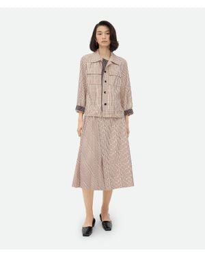 Bottega Veneta Check Viscose Shirt - Natural