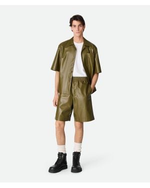 Bottega Veneta Leather Nappa Shorts - Green