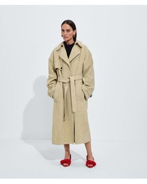 Bottega Veneta Trenchcoat Aus Mini Intrecciato Wildleder - Mettallic