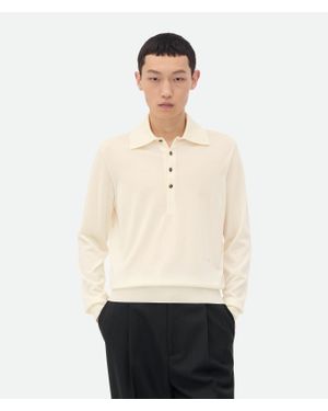 Bottega Veneta Light Fine Cashmere Polo Jumper - White