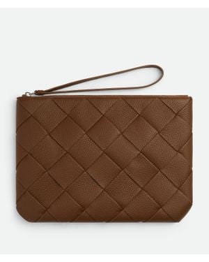 Bottega Veneta Große Diago Pouch - Braun