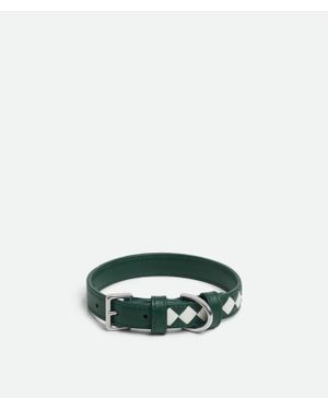 Bottega Veneta Small Intrecciato Dog Collar - Green