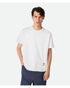 Bottega Veneta Weißes T-Shirt Aus Baumwoll-Jersey