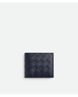 Bottega Veneta Intrecciato Bi-Fold Wallet With Coin Purse - Blue