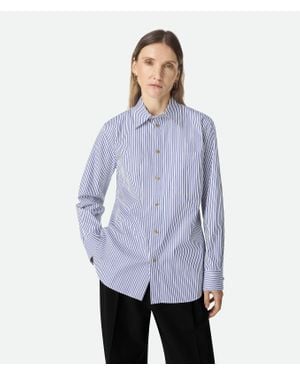 Bottega Veneta Pinstripe Cotton Poplin Shirt - Blue