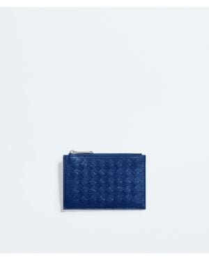 Bottega Veneta Kartenetui Aus Gewebtem Myzel Mit Reißverschluss - Blau
