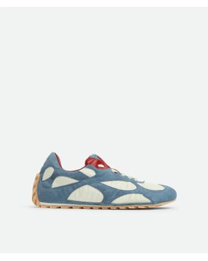 Bottega Veneta Orbit Flash Low-Top Suede And Nylon Trainers - Blue