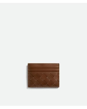 Bottega Veneta Intrecciato Credit Card Case - Brown