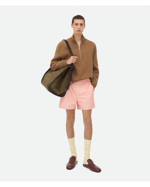 Bottega Veneta Pullover Mit Zip Aus Kompaktem Kaschmir - Natur