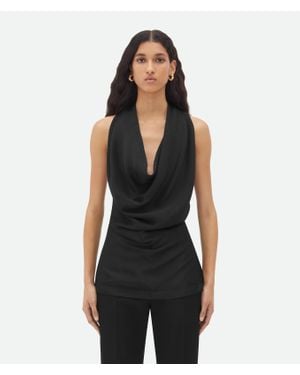 Bottega Veneta Top drappeggiato In Viscosa Fluida - Black