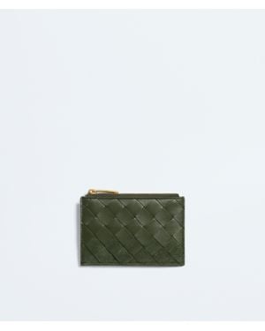 Bottega Veneta Intrecciato Zipped Card Case - Green