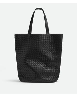 Bottega Veneta Große Intrecciato North-South Tote Bag - Schwarz