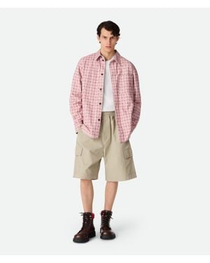 Bottega Veneta Technical Cotton Cargo Shorts - Pink