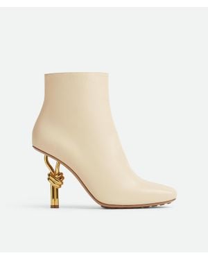 Bottega Veneta Calfskin Heeled Ankle Boots 90 - Natural