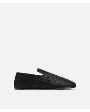 Bottega Veneta Intrecciato Full-Grain Leather Slippers - Black