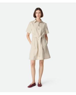 Bottega Veneta Cotton And Linen Dress - Natural