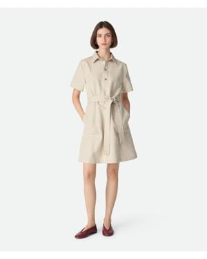 Bottega Veneta Cotton And Linen Dress - Natural