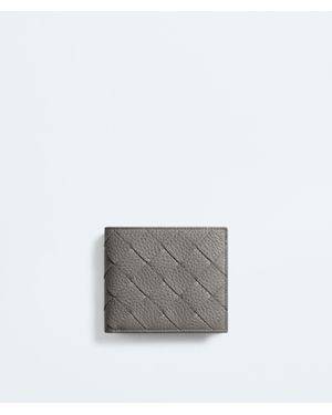 Bottega Veneta Intrecciato Bi-Fold Wallet With Coin Purse - Grey