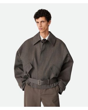 Bottega Veneta Bomberjacke Aus Wolltwill - Grau