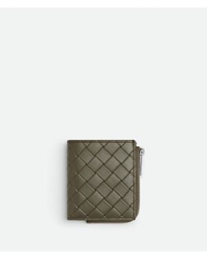 Bottega Veneta Intrecciato Stamp Bi-Fold Portemonnaie - Grün