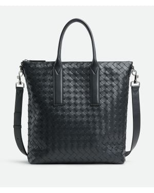 Bottega Veneta Intrecciato Zipped North-South Tote - Black