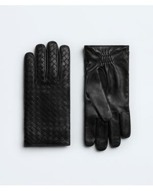 Bottega Veneta Handschuhe Aus Intrecciato Leder - Schwarz