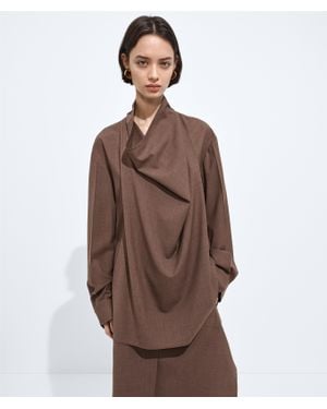 Bottega Veneta Bluse Aus Leichtem Wolltoile - Braun