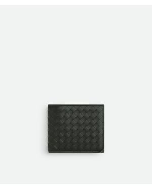 Bottega Veneta Intrecciato Piccolo Bi-Fold Wallet With Coin Purse - Grey