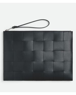 Bottega Veneta Flache Cassette Pouch - Schwarz