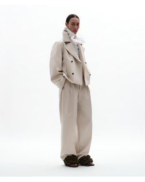 Bottega Veneta Wool Cotton Trousers - White